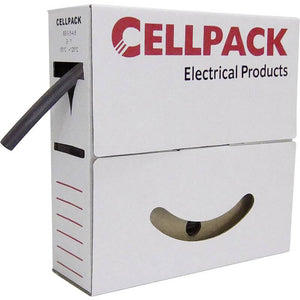 B-Ware CellPack Schrumpfschlauch ohne Kleber 4m schwarz dünnwandig 3:1 SB/24-8/SW