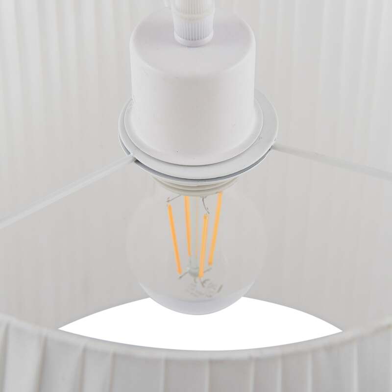 Lindby Hängeleuchte Vitore 40 cm Textil weiß dimmbar E27 15 W LED - 4251911792539
