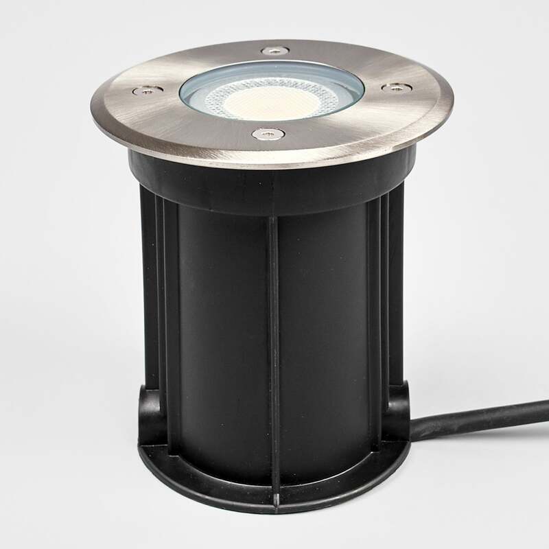 Lindby Bodeneinbauleuchte Insa LED Gartenleuchte dimmbar Edelstahl IP67 Ø11cm - 4251096510911