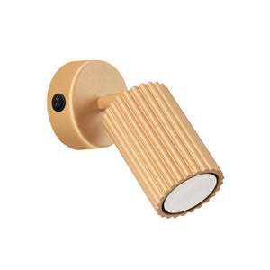 B-Ware Wandstrahler Karbon Leuchte goldfarben Ausladung 16 cm Schalter