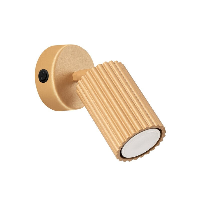 Wandstrahler Karbon Leuchte goldfarben Ausladung 16 cm Schalter - 5907073000386