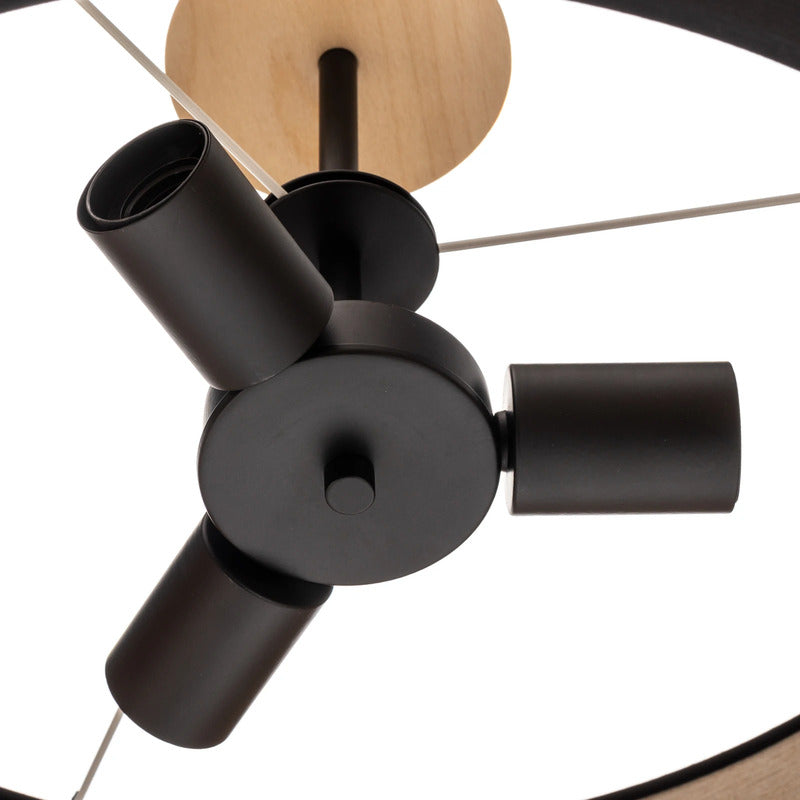 Deckenleuchte Terra aus Holz und Textil schwarz Deckenlampe Lampe Leuchte Spot - 5902693762911