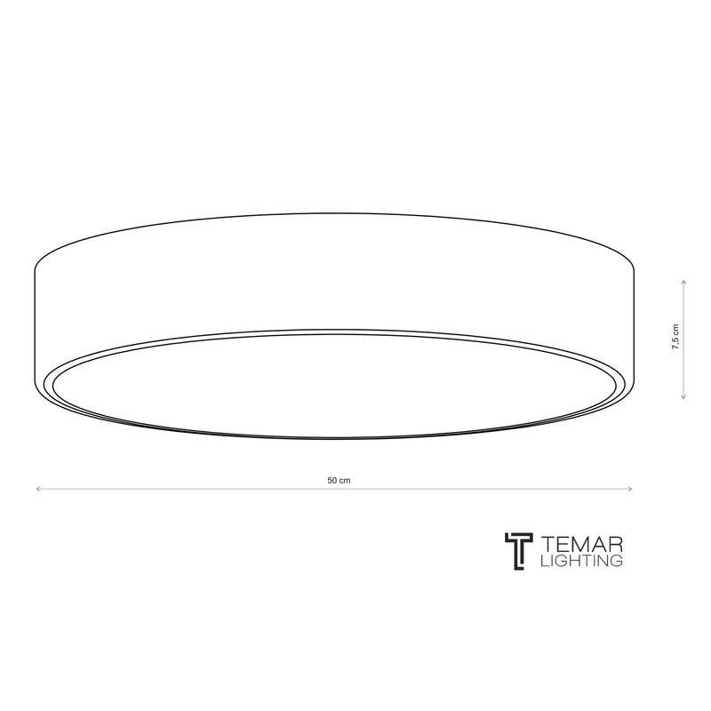 Temar Deckenlampe Cleo 500 LED Lampe Leuchte mit Bewegungsmelder grau Ø50cm IP54 - 5907623692412