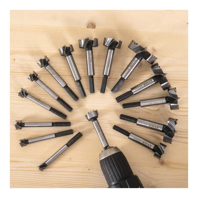 Stier Forstnerbohrer Bohrer Set 15-teilig in Holz-Kassette 10-50mm C45 Stahl - 4251709636229