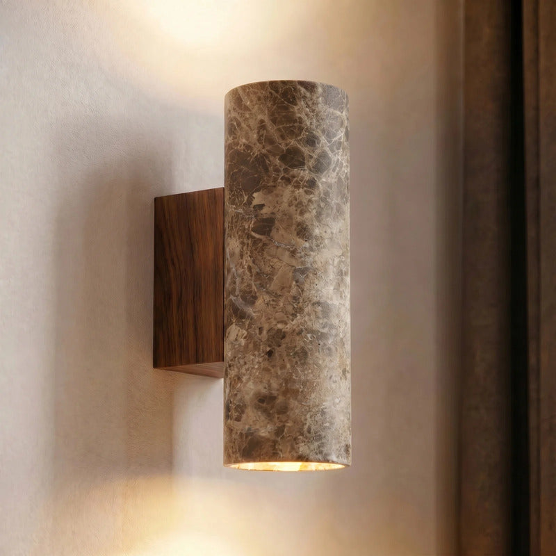 Lucande Wandleuchte Tavira LED Wandlampe dimmbar braun marmoriert 2x GU10 23cm - 4255830914157