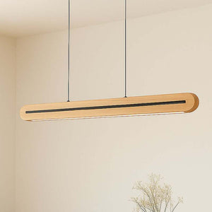 B-Ware Lucande LED-Pendelleuchte Darnor Holz CCT 100 cm dimmbar schwarz matt