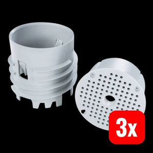 3x B-Ware Kopos Montageplatte Ø73mm x 80mm hellgrau flammwidrig 850°C robust 1 Set