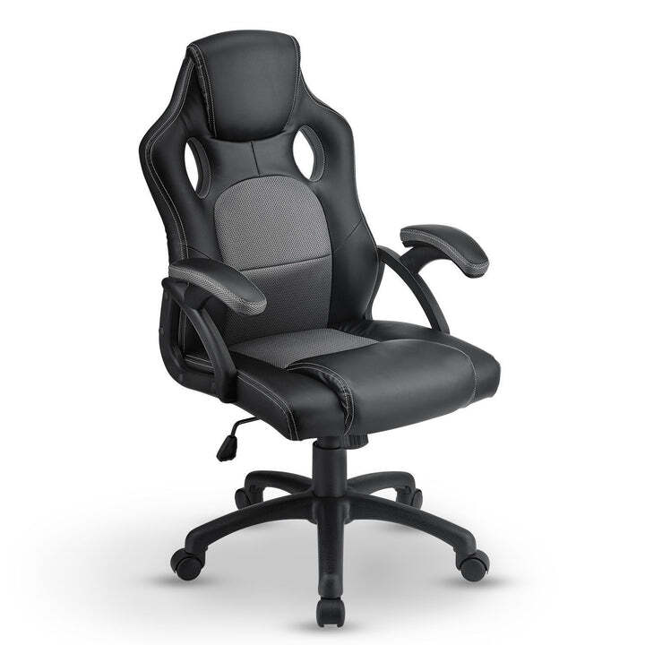 Racing Schreibtischstuhl Montreal ergonomisch verstellbare Rückenlehne grau - 4260304769553