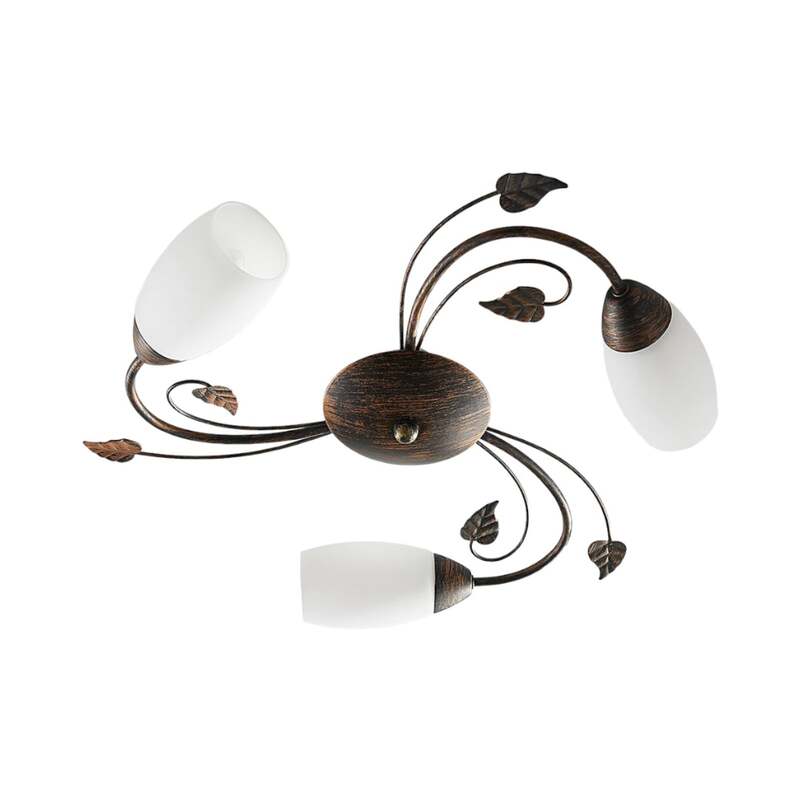 Lindby Deckenleuchte Stefania LED Lampe Leuchte dimmbar schwarz-gold Ø46cm 3-flg - 4251096534894