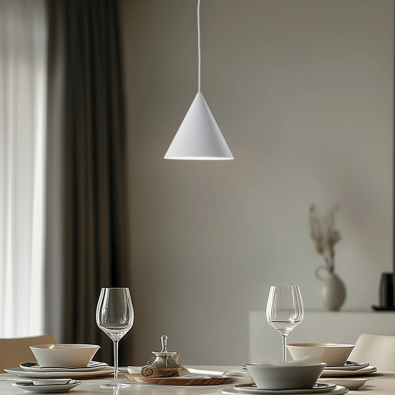 Hängeleuchte Cono LED Pendelleuchte dimmbar Lampe weiß matt Stahl Ø19cm 140cm - 5906135100071