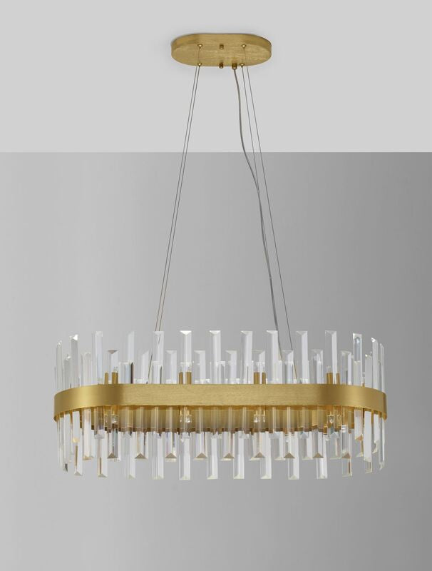 Nova Luce Pendelleuchte Hängeleuchte Kronleuchter CROWN Satin Gold G9 LED 80 cm - 5212017433930
