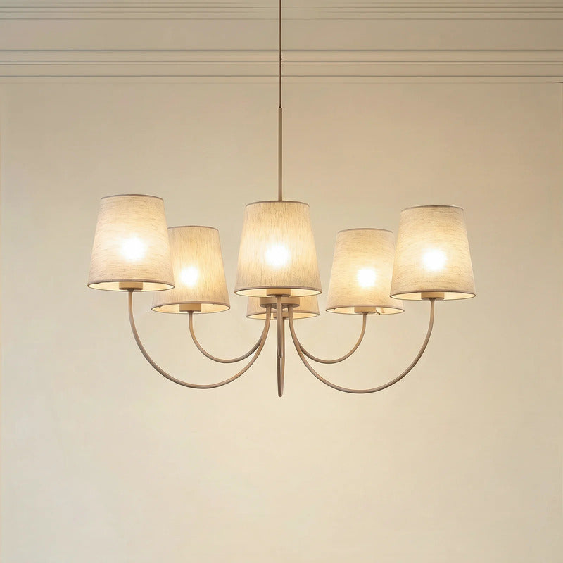 Kronleuchter Candi Hängeleuchte 6-flammig LED dimmbar beige/sand Ø85cm 110cm - 5906135110728