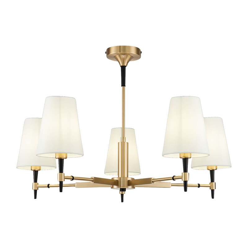 Maytoni Kronleuchter Hängelampe Zaragoza 5-flg. dimmbar schwarz messing Ø78cm - 4251110057132