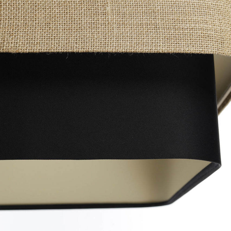 Hängeleuchte Kwadro Duo LED Pendelleuchte dimmbar schwarz beige 50x50cm Jute - 5906742034974