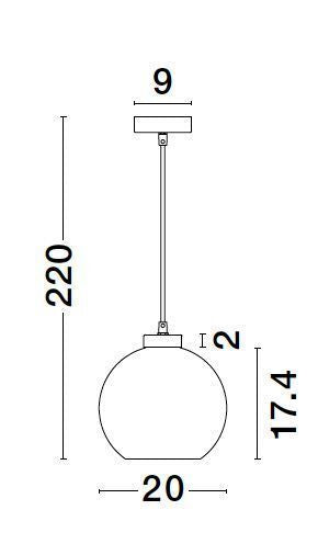 Nova Luce Pendelleuchte Hängeleuchte PALMER E27 LED Schwarz dimmbar Glas Ø 20cm - 5212017430946