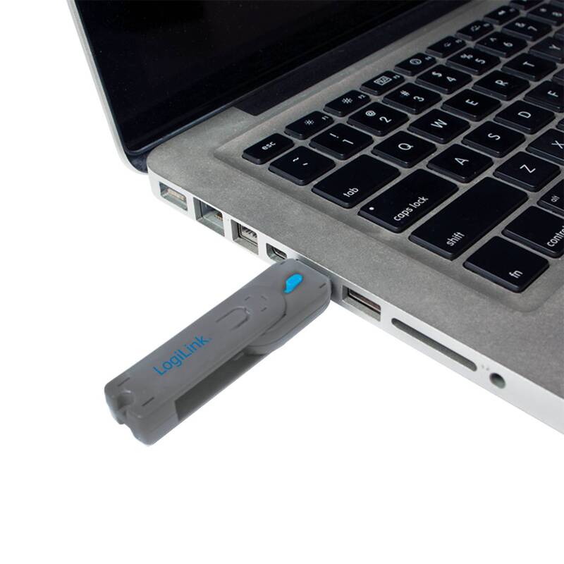 LogiLink USB-Port AU0043 Schloss USB-A Port Silber Blau 1 Schlüssel 4 Schlösser - 4052792045123