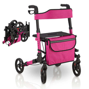 B-Ware Aluminium Rollator Vital klappbar Gehhilfe leicht 130kg Höhenverstellbar Lila