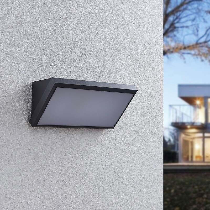 Lindby Außenwandleuchte Abby LED Sensor Gartenlampe IP65 dunkelgrau 1350 Lumen - 4251096561241