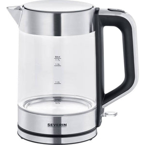 B-Ware Severin Wasserkocher Teekocher Glas Edelstahl schwarz 2200W 1,7l kabelgebunden