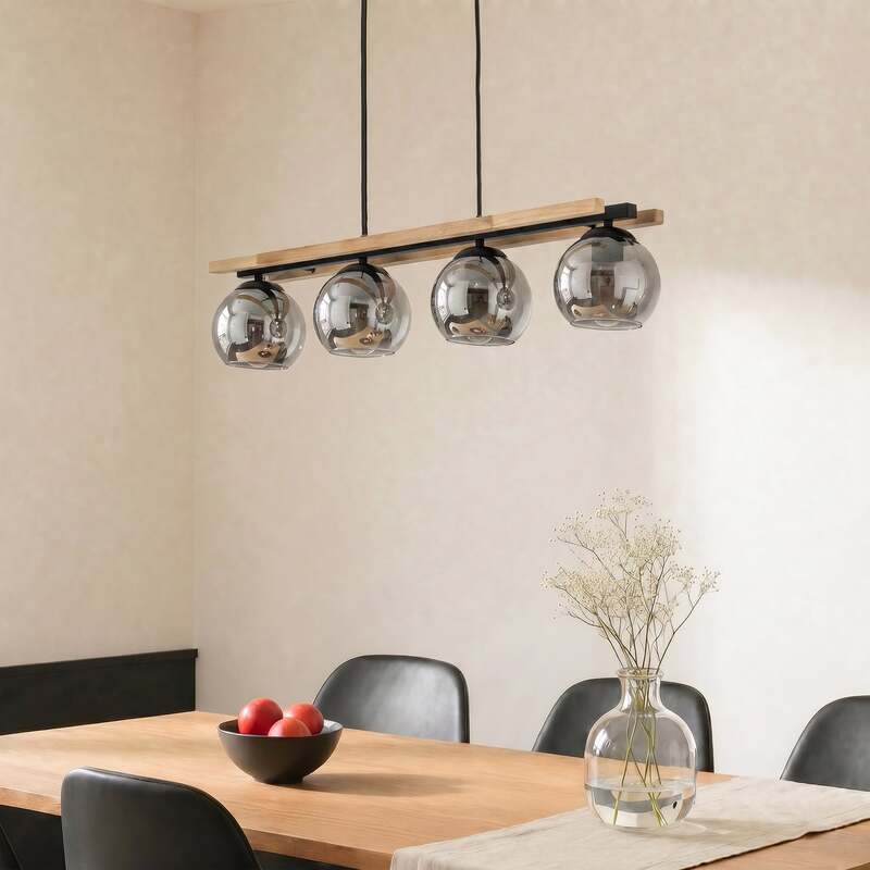 Lindby Hängelampe Hängeleuchte Enrique LED Pendelleuchte Lampe 4-flammig grau - 4251096596717