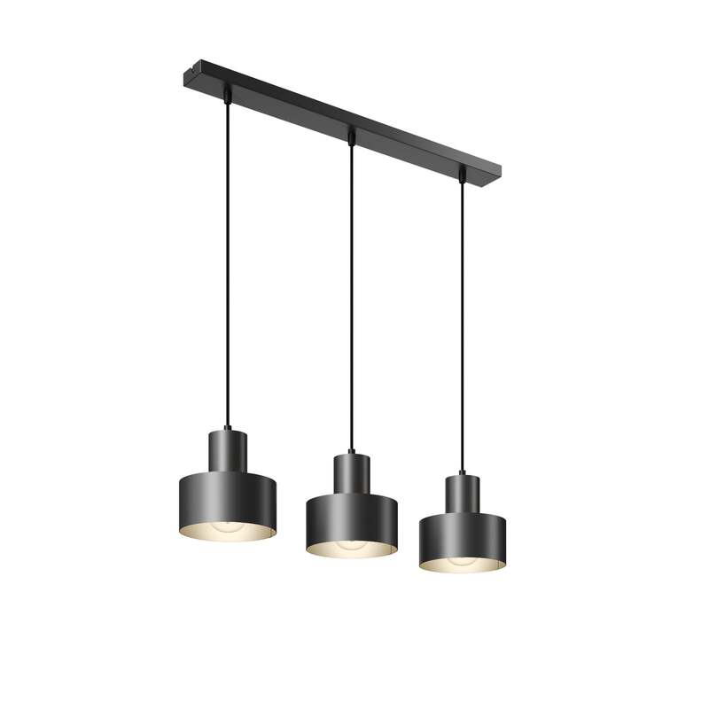 Hängeleuchte Rif Pendelleuchte dimmbar 3-flammig E27 schwarz 67x15 cm Made in EU - 5902335264001