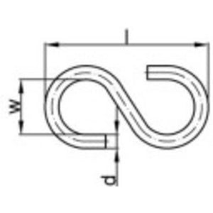 B-Ware Toolcraft S-Haken 30mm Stahl galvanisch verzinkt 159546 Haken 100 Stück