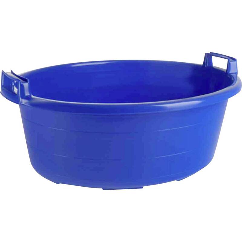 LOCKWEILER Kunststoffwanne Wanne oval 65 cm 40 l blau hochstehende Griffe - 4009292102023