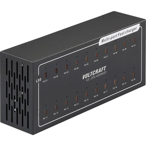 B-Ware VOLTCRAFT UC-20C400W01 USB Ladegerät 400W 20x USB-C für iPhone iPad Android
