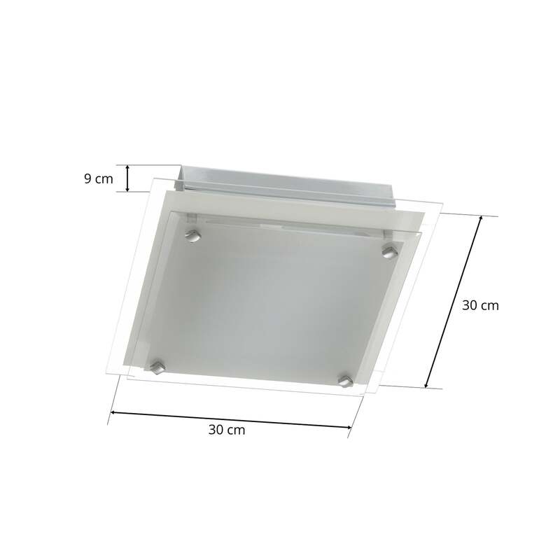 FABAS LUCE Deckenleuchte Lampe Maggie LED dimmbar silber weiß 30x30cm 60W E27 - 8019282030034