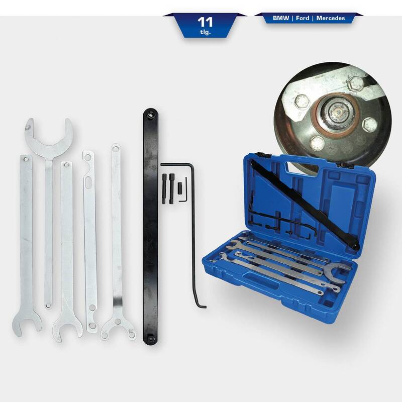 Brilliant Tools Lüfter-Naben-Schlüssel Satz Visco-Kupplung Adapter 11-tlg - 4042146778890