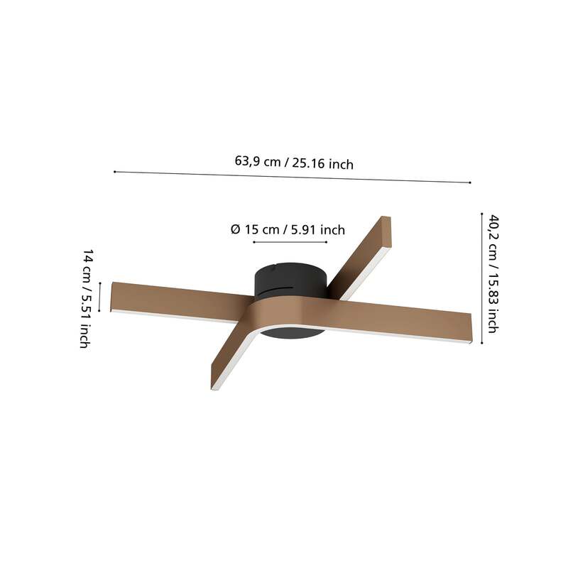EGLO FOLCINO-Z MATTER Ceiling Lamp 640x400 RGB/CCT 3720lm Black/bronze - 9008606360277