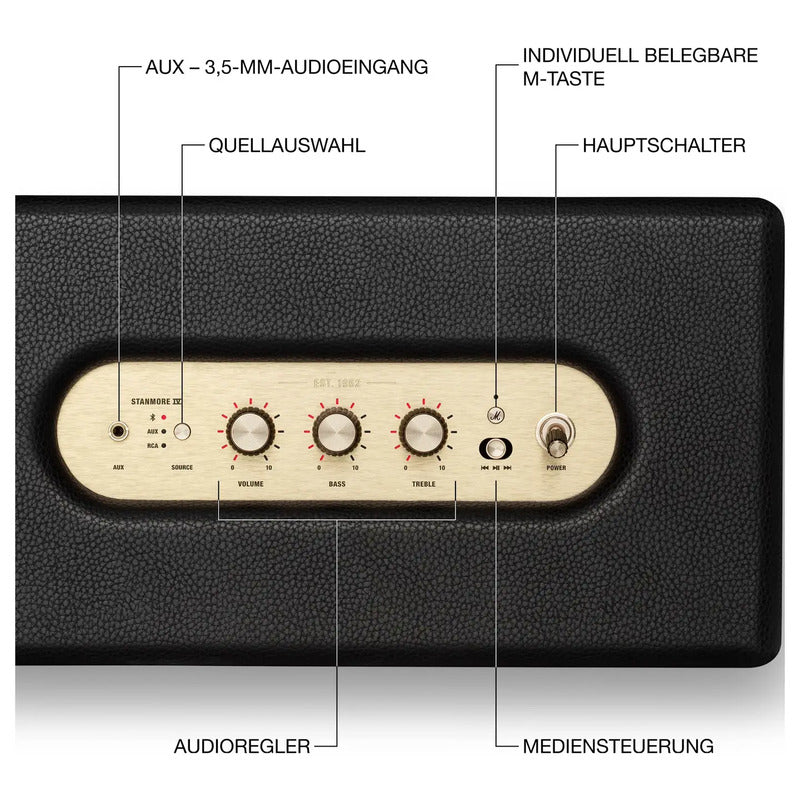 Marshall Standlautsprecher Box Schwarz 80W 20kHz Lautsprecher Musikbox 1 St. - 7340055416900