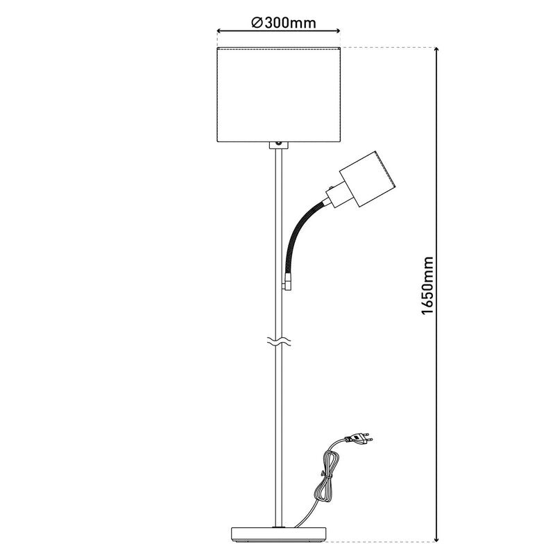 Näve Stehleuchte Filomena LED Lampe Leuchte dimmbar beige Messing 165cm - 4003222898086
