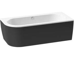 B-Ware form&style Badewannen Set Wanne Eckbadewanne Sansibar Acryl Weiß Schwarz 80x882