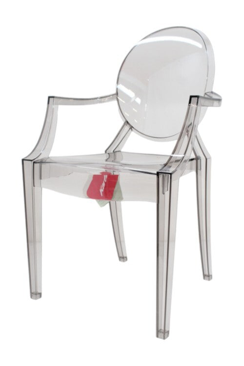Kartell Louis Armlehnstuhl rauchgrau transparent Designerstuhl Stuhl Küchenstuhl - 8058967311884