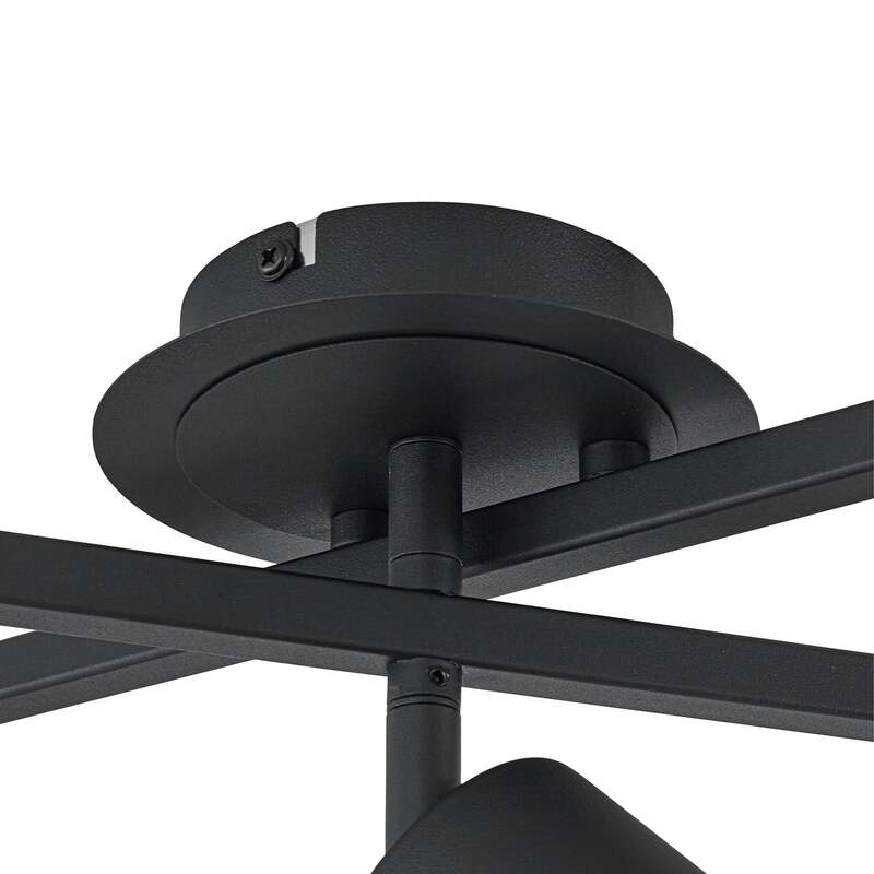 Lindby Deckenleuchte Joffrey LED Lampe 5-flg dimmbar schwarz 78x57,5cm IP20 - 4251096583847