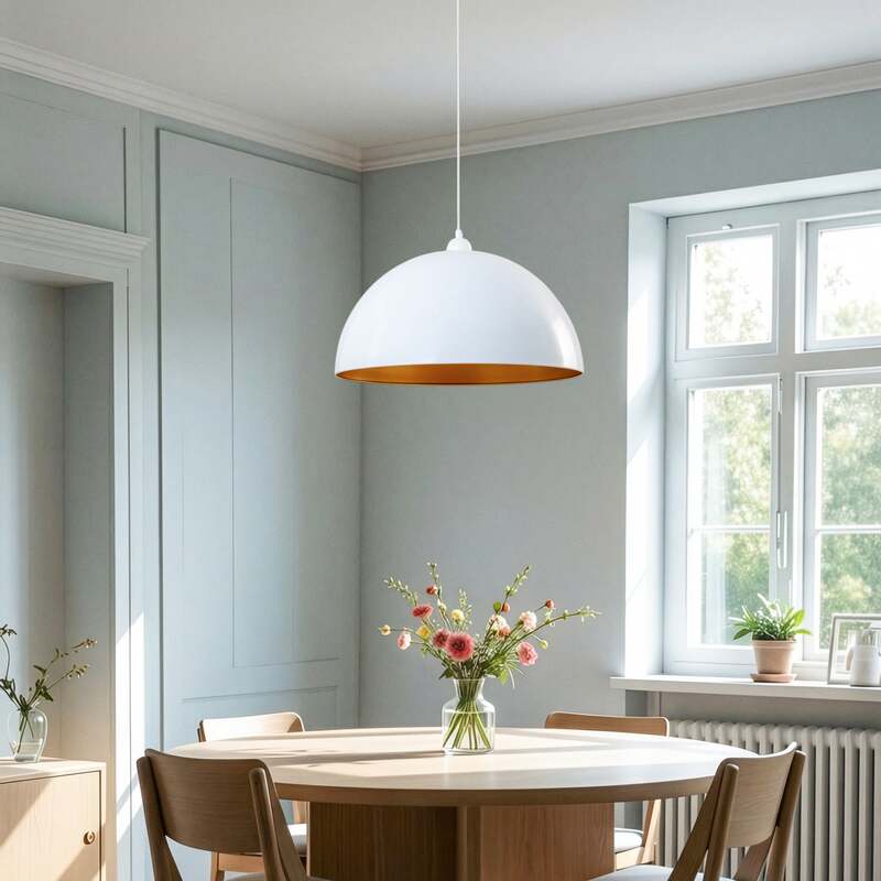 ROYALTECH Hängeleuchte Pendelleuchte Lipeo weiß gold Metall E27 LED Ø 50 cm - 8682835454634