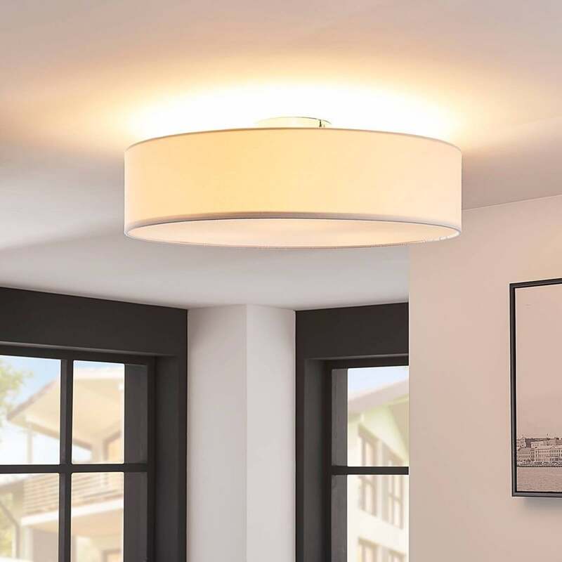 Lindby Deckenlampe Sebatin Hängelampe Lampe Leuchte mit E27-LED Ø 50 cm weiß - 4251096503074