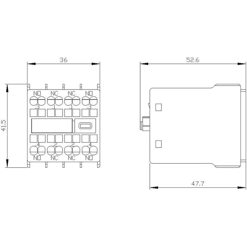 Siemens Hilfsschalterblock 2S+2Ö Schaltgerät Hilfsschalter Aufsteckbar Federzug - 4011209892996