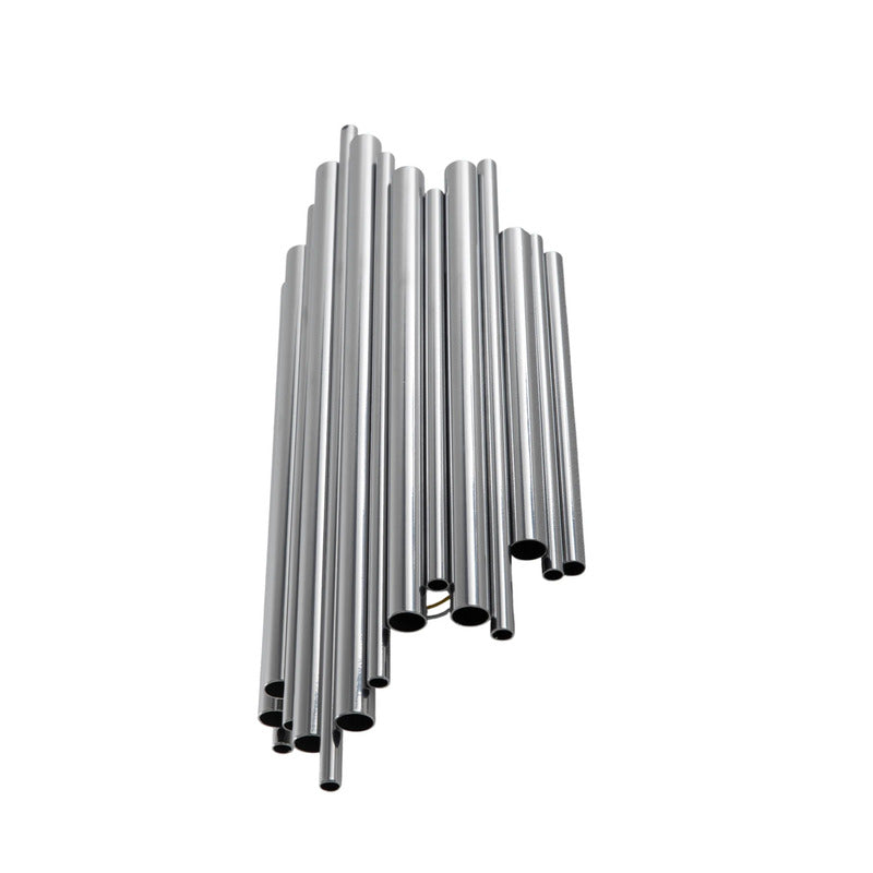 Wandleuchte Reis Wandlampe Leuchte chrom Metall Höhe 50 cm E14 LED dimmbar - 8684283492077