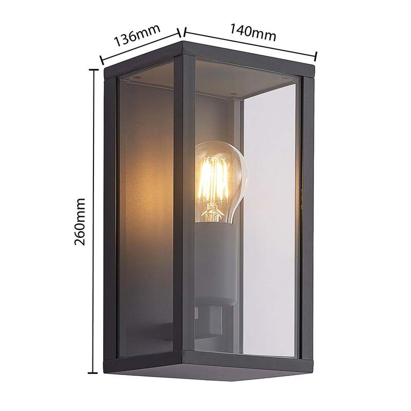 Lindby Außenwandleuchte Peldar LED Gartenlampe anthrazit 26cm dimmbar IP44 - 4251911704341