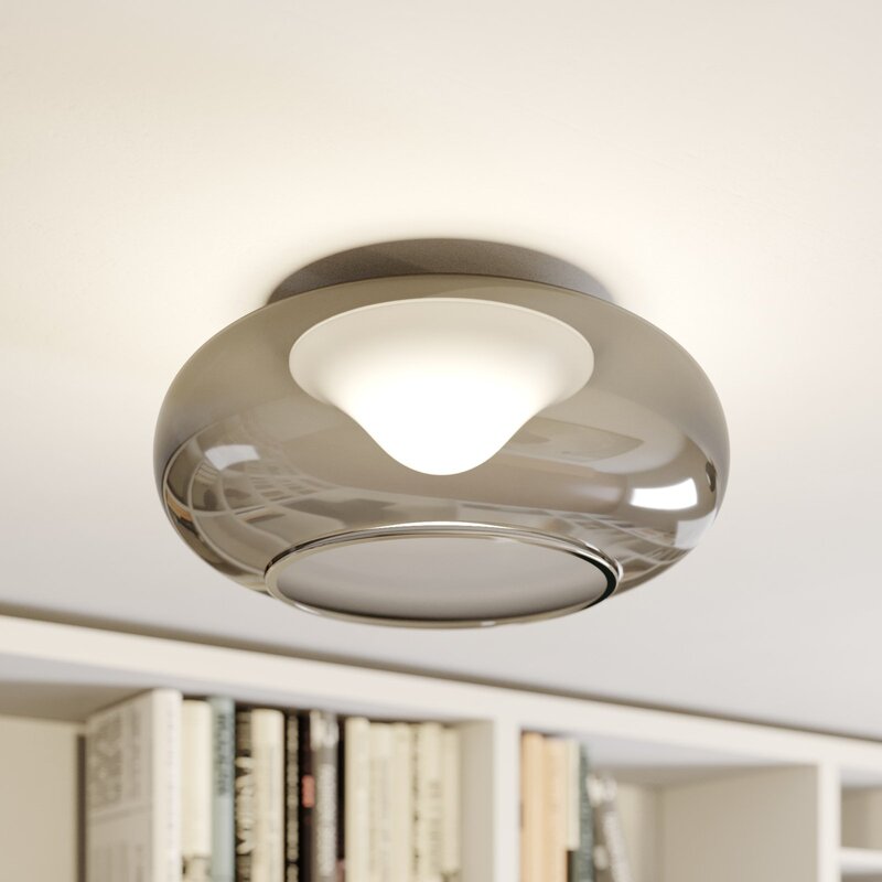 Lucande Deckenlampe Mijo LED Lampe Leuchte warmweiß grau Ø43cm 19,5cm hoch - 4251096561814