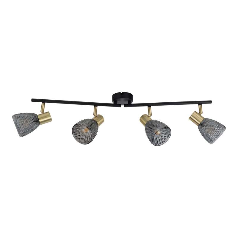 Näve Deckenleuchte Lindita 4-flammig LED Lampe Leuchte rauchgrau 76x8,5cm - 4003222897508