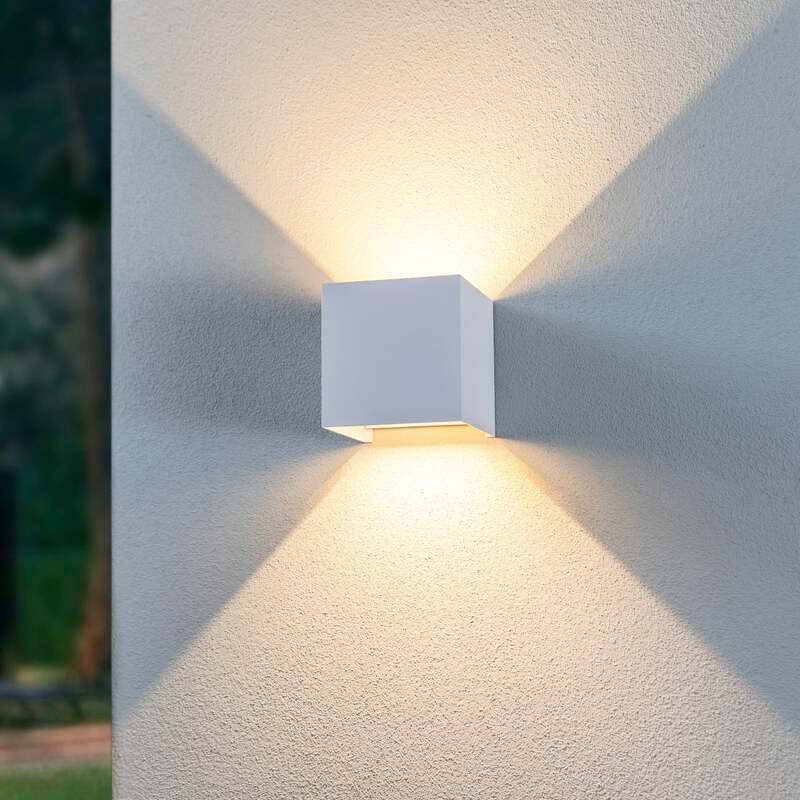 Lindby LED-Außenwandleuchte Nivar eckig weiß Metall IP54 5,4 W 360 lm - 4251911774276