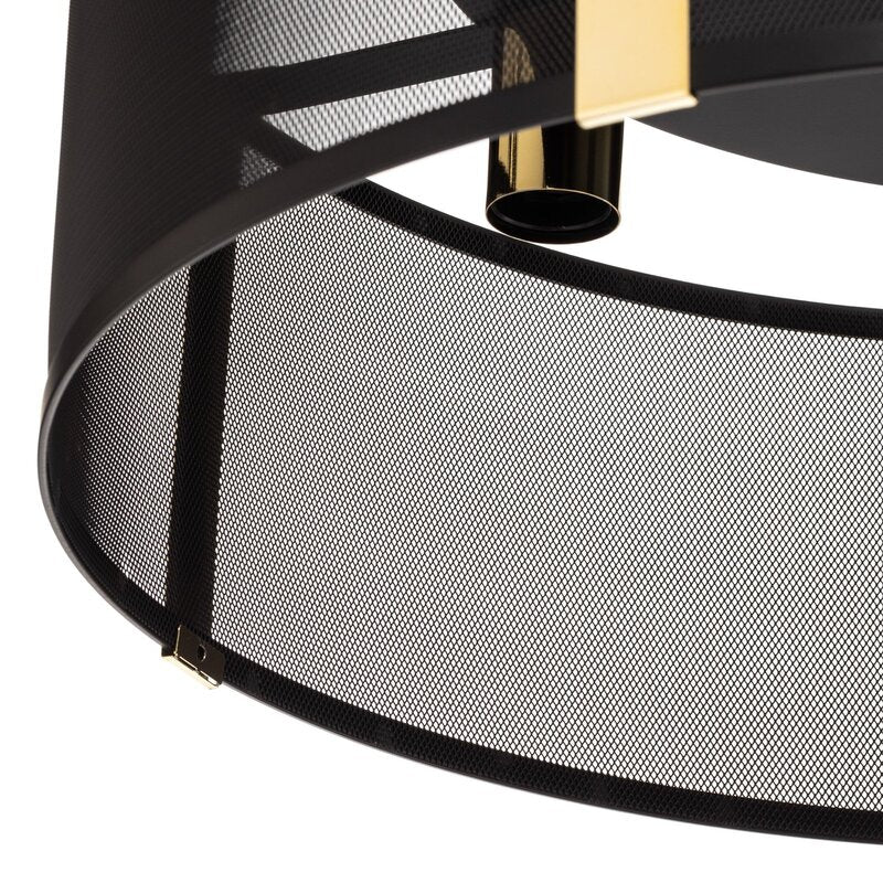 Luminex Deckenlampe Leuchte Lavinia gold schwarz Streifen fünfflammig E27 - 5907565941487