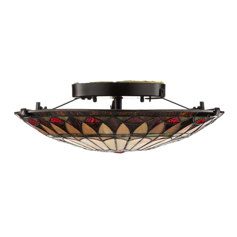 Elstead Deckenleuchte Tiffany-Design West End Lampe Leuchte bronze Ø42cm bunt - 5024005270119