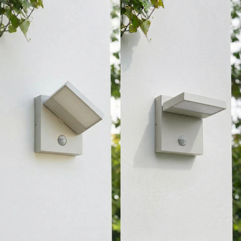 Lucande Außenlampe Silvan LED Wandleuchte Gartenlampe mit Sensor IP54 steingrau - 4255830907104