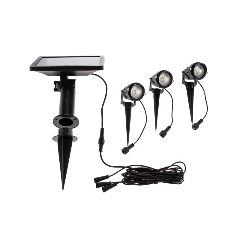 Lindby Gartenleuchte LED Solar Erdspießleuchte Malida 3er Set schwarz 3000K - 4251911745863