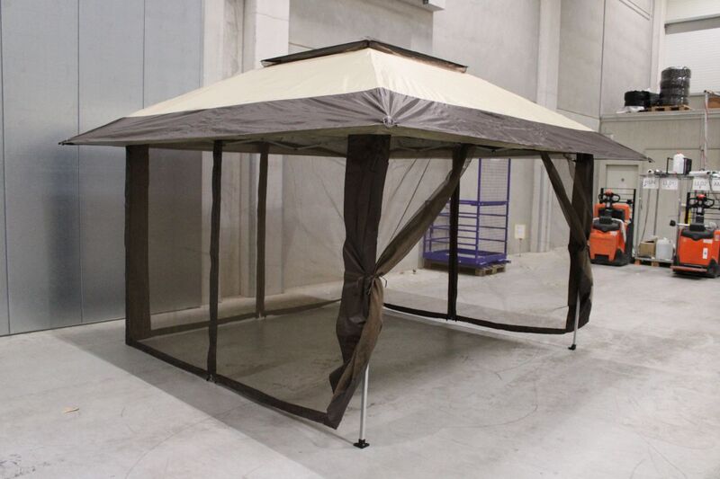 CROWN SHADES Pop-up Pavillon 3,3m x 3,3m UV-Schutz Strand Zelt Beige-Kaffee 4 - 6972228216942