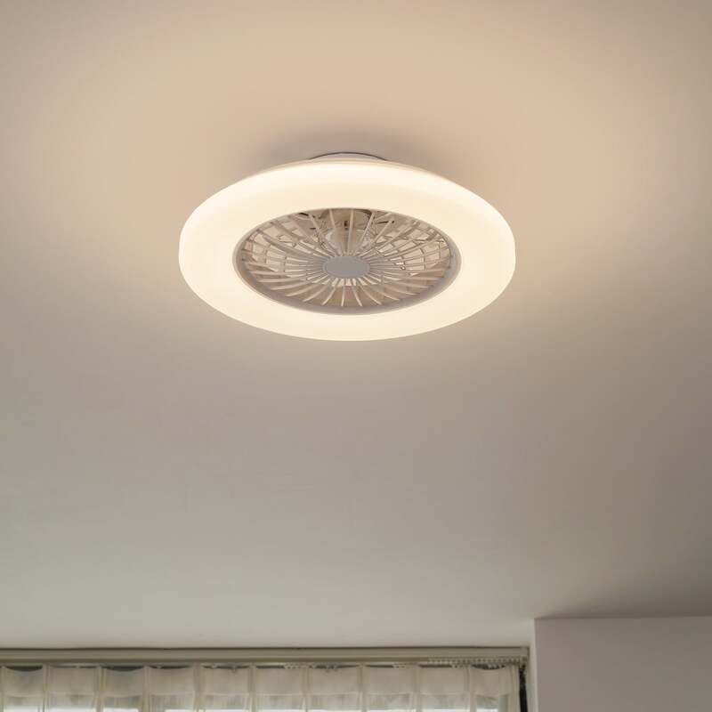Lindby LED-Deckenventilator Vedin DC 49 cm dimmbar Fernbedienung weiß - 4255830901874